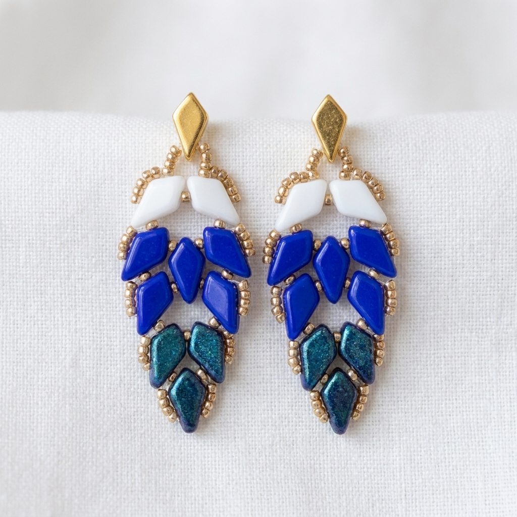 Náušnice Paví peří Royal Blue